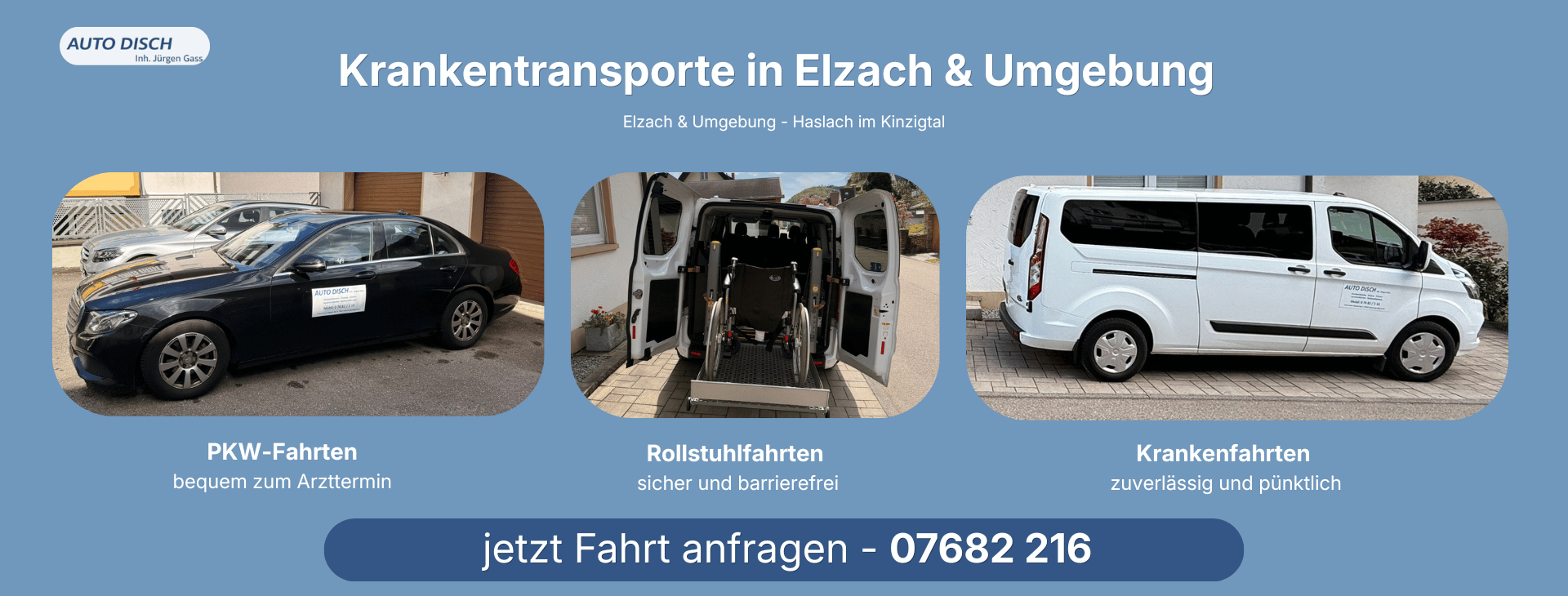 Krankentransport von Auto Disch